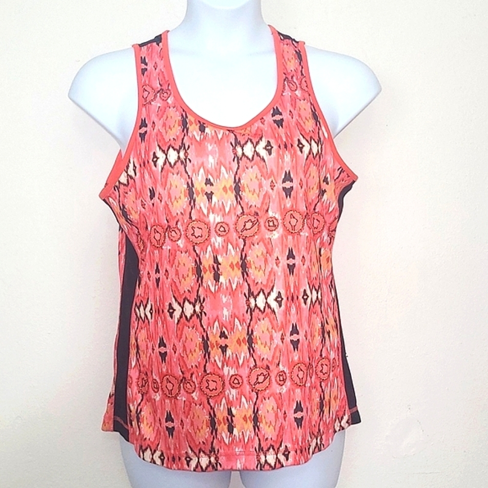 Tank Top Athletic geometric abstract pink yellow black Workout Yoga Southwestern